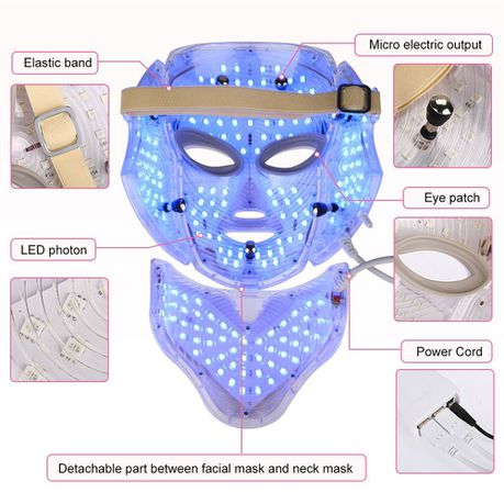 PeakHaven 7 Color Electric Therapy LED Face Neck Mask For Healthy Skin Rejuvenation