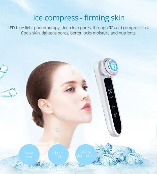 PeakHaven EMS Skin Care Clean Tighten Lifting Facial LED Photon Radio Frequency Beauty Massager - White