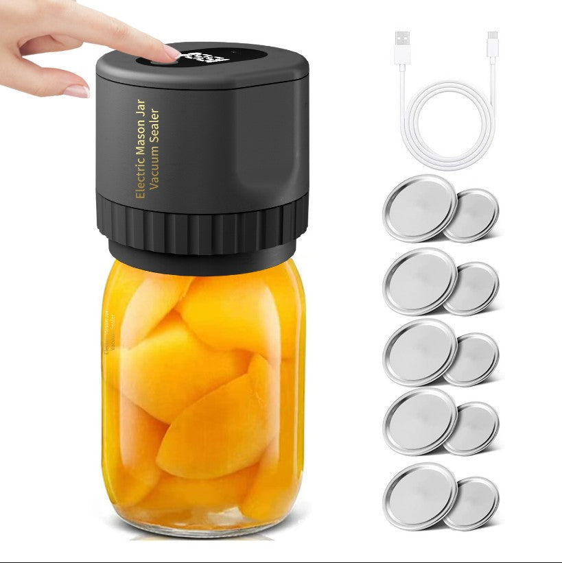 PeakHaven Automatic Electric Mason Jar Vacuum Sealer Kit - Black