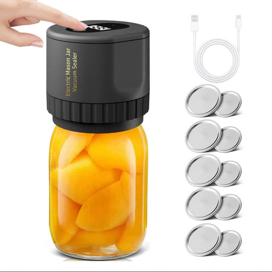 PeakHaven Automatic Electric Mason Jar Vacuum Sealer Kit - Black