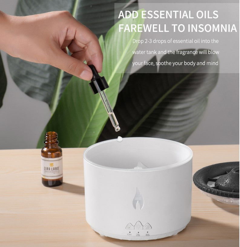 PeakHaven Flame aromatherapy machine remote control Humidifier Full Crack Fire Blue Remote Co