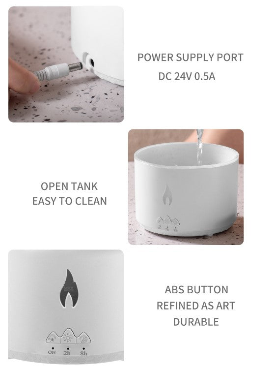 PeakHaven Flame aromatherapy machine remote control Humidifier Full Crack Fire Blue Remote Co