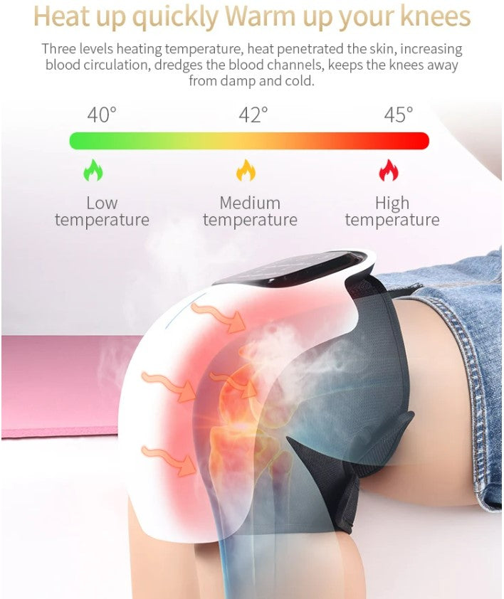 PeakHaven Knee Massager with Heat and Kneading for Pain Relief Rechargeable LED Display