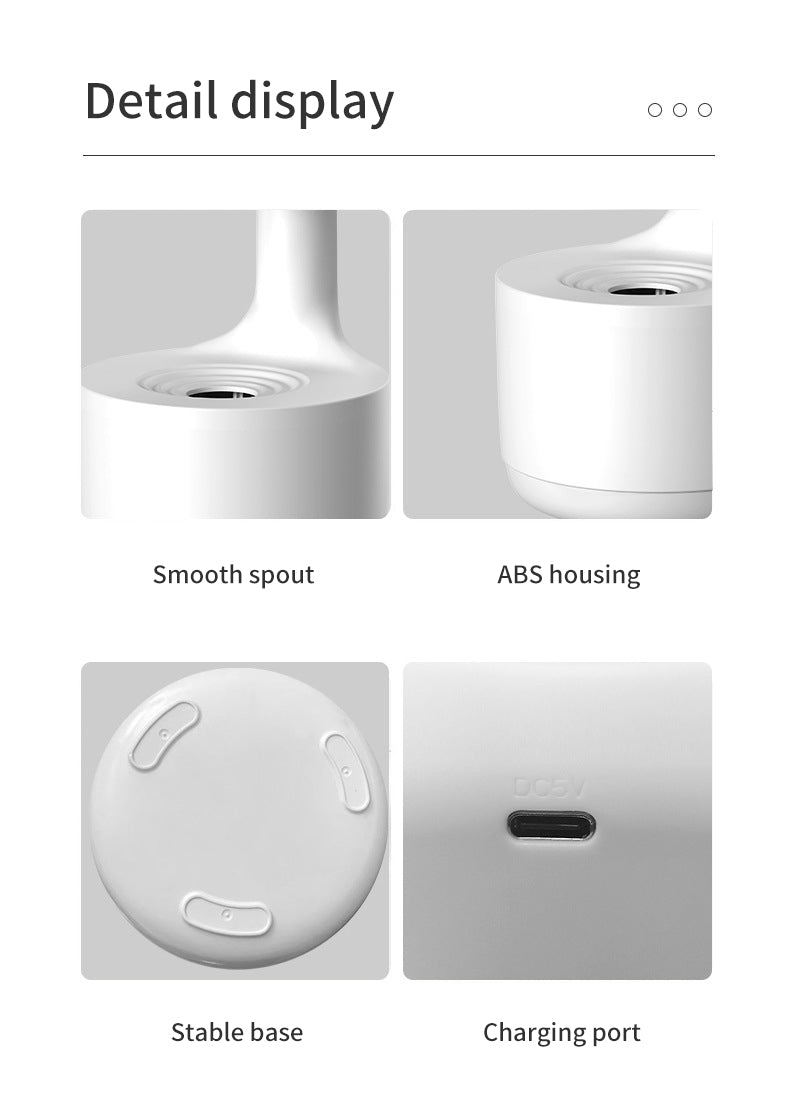 PeakHaven Water Drop Backflow Anti gravity Humidifier LED Time Display